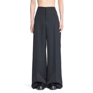 $2,195 NWT Alexander McQueen Black Wool Wide Leg Tuxedo Trouser Pants 52 (36)